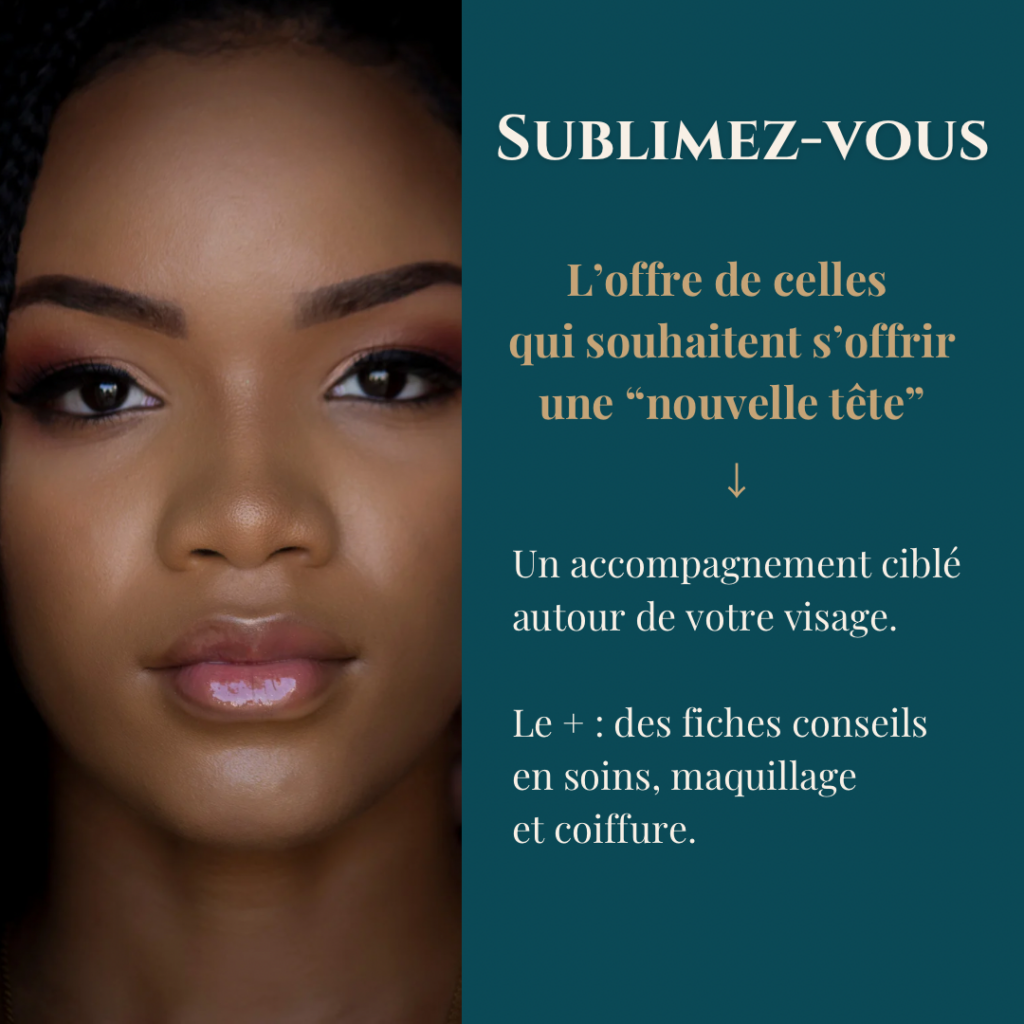 Visage de femme noire maquillée